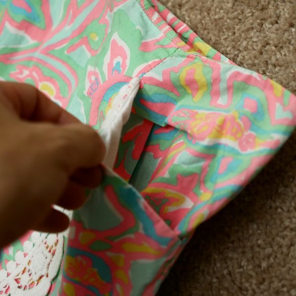 Lilly Pulitzer Corrie Mini Skirt Sz 2—Sandbar Blu Make A Splash Print 54539 - Picture 3 of 10